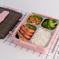 304 Stainless Steel Insulated Lunch Box With Lid Student Compartment Lunch Box Office Worker Adult Lunch Box Microwave Oven Dedicated