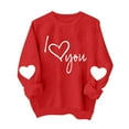thumbnail image 5 of Avrnliq Womens Red I Love You Valentine's Day Sweatshirt Oversized Casual Crewneck Long Sleeve Gift for Her Girlfriend Wife,Size M, 5 of 9