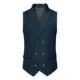 thumbnail image 2 of pstuiky Camisetas sin mangas para hombre, Blusa sin mangas con cuello vuelto y botones con bolsillos para hombre Camisas de hombre s, 2 of 9