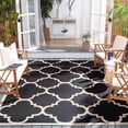 thumbnail image 3 of Safavieh Courtyard Becky Geometric Indoor/Outdoor Area Rug, Black/Beige, 8' x 10', 3 of 15
