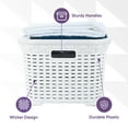 thumbnail image 5 of Superio Laundry Basket, Laundry Hamper, 50-liter wicker style basket with cutout handles, to storage dirty clothes, in washroom, or bedroom, white., 5 of 9