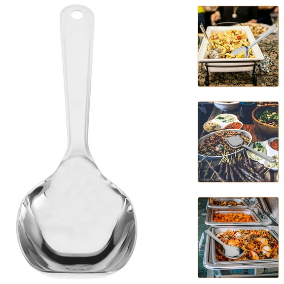 Soimiss Catering Serving Spoon Stainless Steel Deep Bowl Ergonomic Handle For Hotels 1Pack