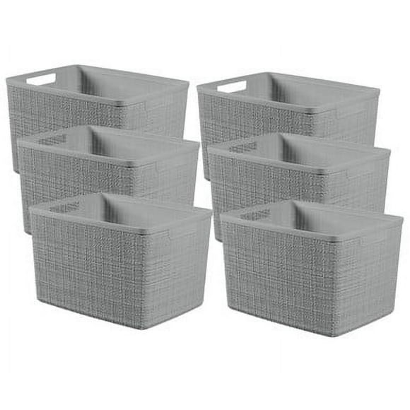 Keter Jute 18L Large Grey Basket 11" X 14.2" X 9.1" - Case of 6