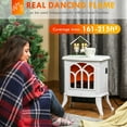 thumbnail image 4 of HOMCOM Freestanding Electric Fireplace, Space Heater with Realistic Flame Effect and Overheat Protection, 750W/1500W, White, 4 of 10