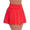 thumbnail image 2 of Only Moment Flowy Shorts for Women Polyester,Spandex Yoga Shorts Basic Versatile Stretchy Flared Pleated Skater Mini Skirts Tennis Skorts for Wowomen Red,XL, 2 of 6