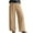 Khaki, variant on Maean Women's Casual Pants Loose Cotton Linen Wide Leg Elastic Waist Solid Color Plus Size Comfy Trouser