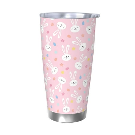 

Zeuib Easter Cute Rabbit Printed 20oz Stainless Steel Insulated Car Cup Stainless Steel Thermal Cup Vacuum Insulated Leak-proof Travel Mug Cup-Without Straw