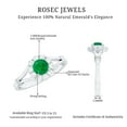 thumbnail image 6 of Rosec Jewels Natural Emerald Floral Ring with Diamond Halo (1 CT) - AAA Quality, 18K White Gold, US 3.50, 6 of 7