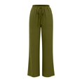thumbnail image 4 of Endives Women's Wide Leg Pants Textured Elastic High Waisted Solid Color Flared Elegant Casual Pants Green, 4 of 7