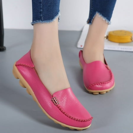 DUOYANGJIASHA Women s Comfortable Loafers Casual Round Toe Moccasins Wild Driving Flats Soft Walking Shoes Women Slip On-42