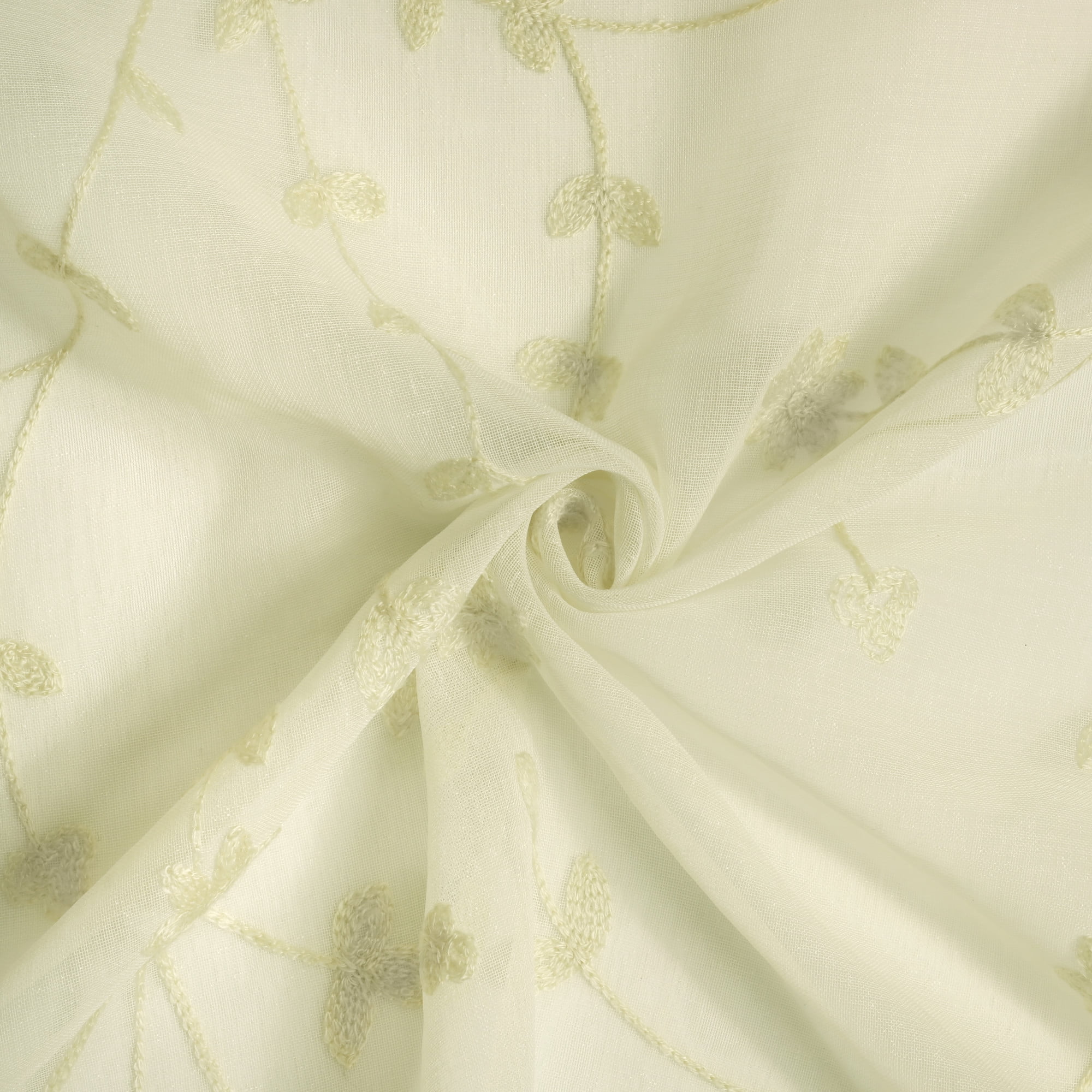 Loft Living Garcia Sheer Rod Pocket Curtain Tiers 52 x 24 in Cream