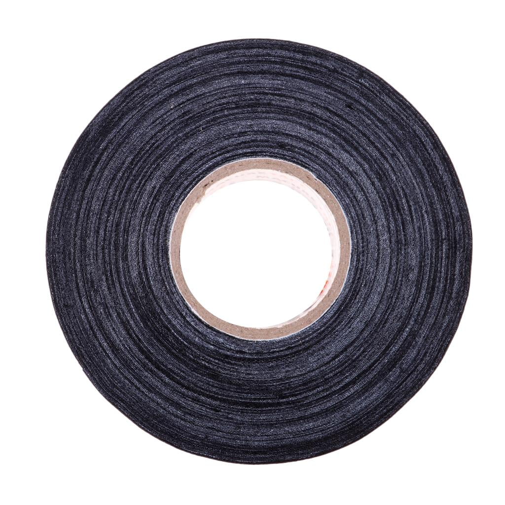 2 Roll Black Cloth Hockey Stick Tape Wrap with Sticky Adhesive 1'' x 25yds 