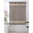 thumbnail image 2 of Sheer Curtains 63 Inch Length, Western Texas Star Retro Semi Sheer Curtains Light Filtering Window Treatment, Country Vintage Black Beige Plaid Privacy Voile Drapes for Living Room 52x63 Inch, 2 of 7