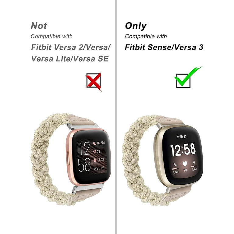 Wearlizer Resina y acero inoxidable compatible con correas Fitbit  Versa/Versa 2/Versa Lite/Versa SE para mujeres y hombres, reemplazo ligero