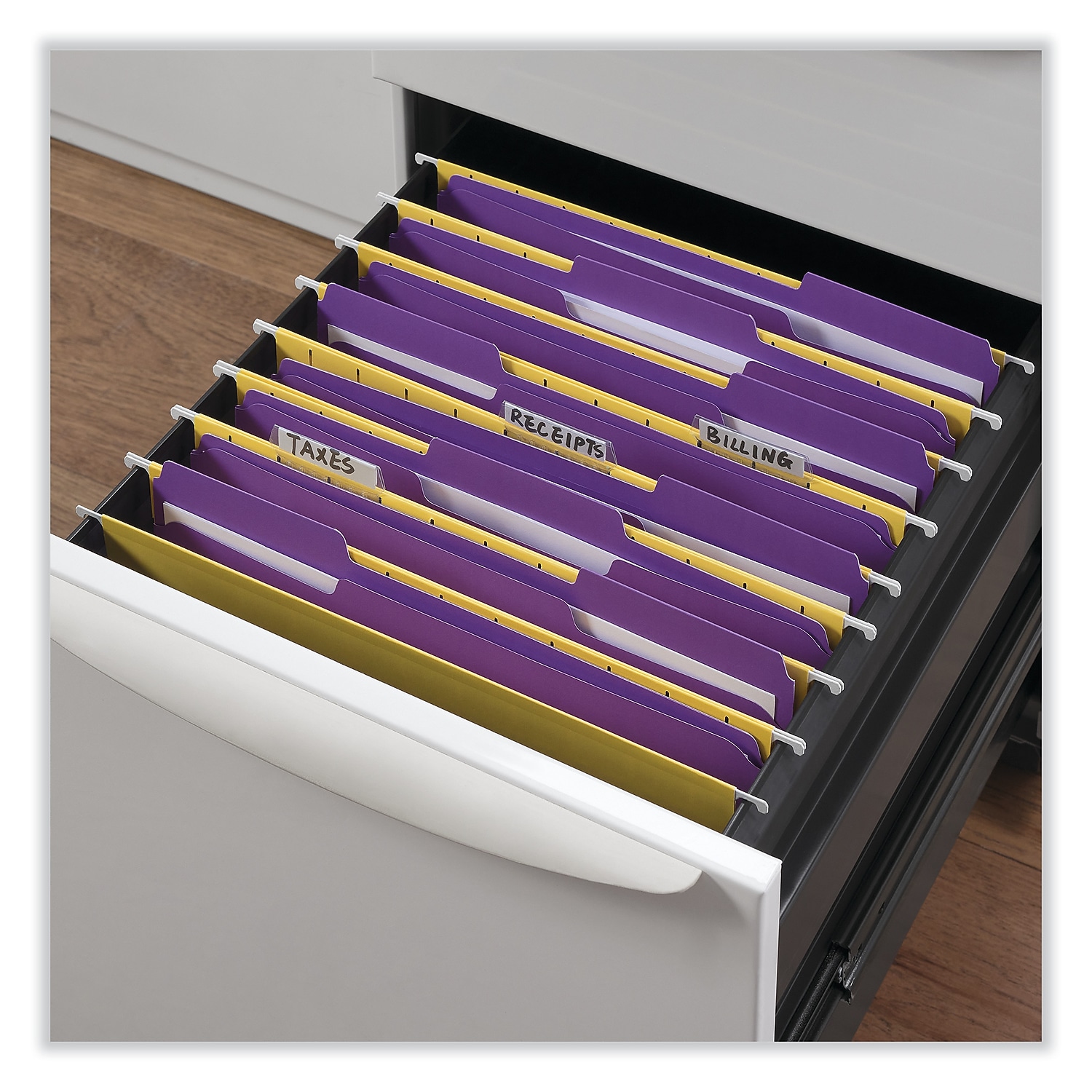 1/3-Cut Tabs, Reinforced Top-Tab File Folders - Letter Size, Violet (100/Box)