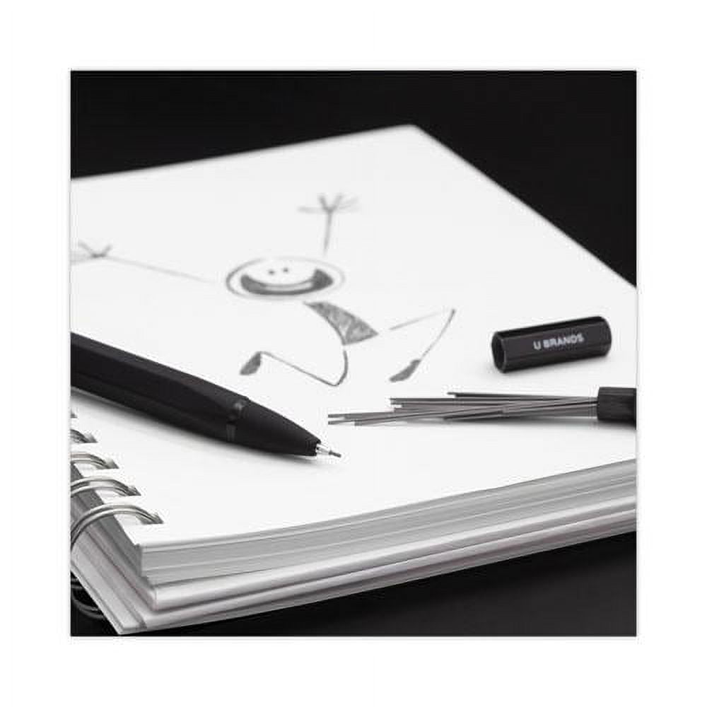U Brands UBR5008U0124 Soft Touch Mechanical pencl, Black - 12 per Pack