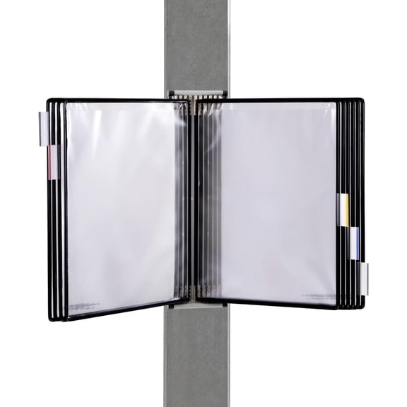 Djois by Tarifold Wall Mount Reference System, Letter-Size, 10 Pockets, Black