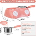 thumbnail image 6 of Hinzonek Electric Chocolate Melting Pot, Melting Pot Chocolate Fondue Melting Machine With Double Pot Kitchen，Candy Melts Candy And Chocolate Melting Pot, 6 of 8