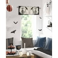 thumbnail image 2 of Halloween Valances for Windows Crow Skull Window Curtain Rod Pocket Black Scary Skeleton Holiday Window Treatment Decor Valances for Kitchen Living Room Bedroom 42x12in, 2 of 7