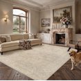 thumbnail image 2 of PureCozy 8'x10' Large Area Rugs for Living Room Vintage Oriental Traditional Bedroom Dining Room Office Farmhouse Soft Low Pile Distressed Washable Non-slip Beige Rugs Carpet, Beige, 2 of 7