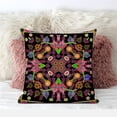 thumbnail image 4 of Amrita Sen Designs  20 x 20 in. Paisley Pattern Square Broadcloth Indoor & Outdoor Zippered Pillow - Black, Gold & Pink, 4 of 5