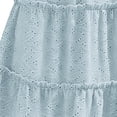 thumbnail image 5 of BRGZLK Skirts For Women Cute Elegant Boho Maxi Fashion Casual Solid Color Elastic Waist Ruffled Skirt Spring Summer Holiday Loose Palace Lock and Ankle Skirt, 5 of 7