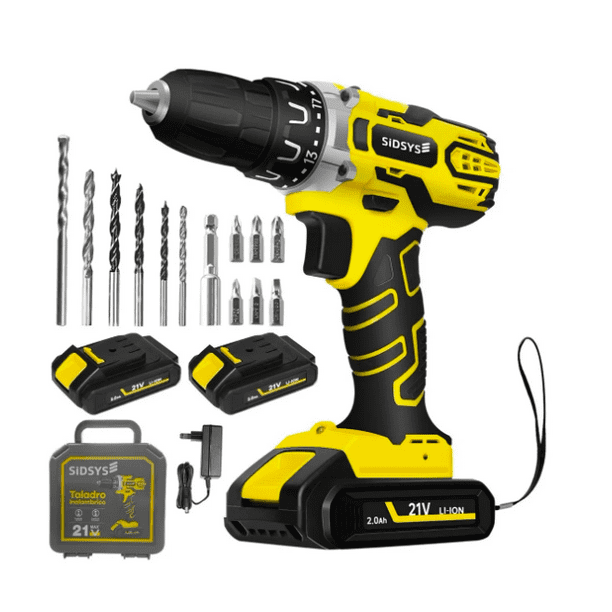 SIDSYS Cordless Drills Electric Screwdrivers 21v 2 Batteries