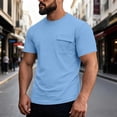 thumbnail image 2 of Men's T-Shirt Pocket Short Sleeve Shirts Running Athletic Workout Active Sun Protection Quick Dry Big and Tall Size S-3XL Sky Blue, 2 of 8