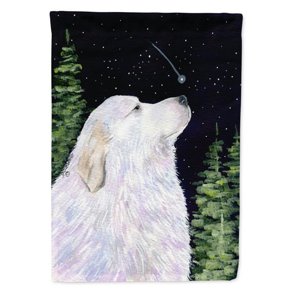 Starry Night Great Pyrenees Garden Flag
