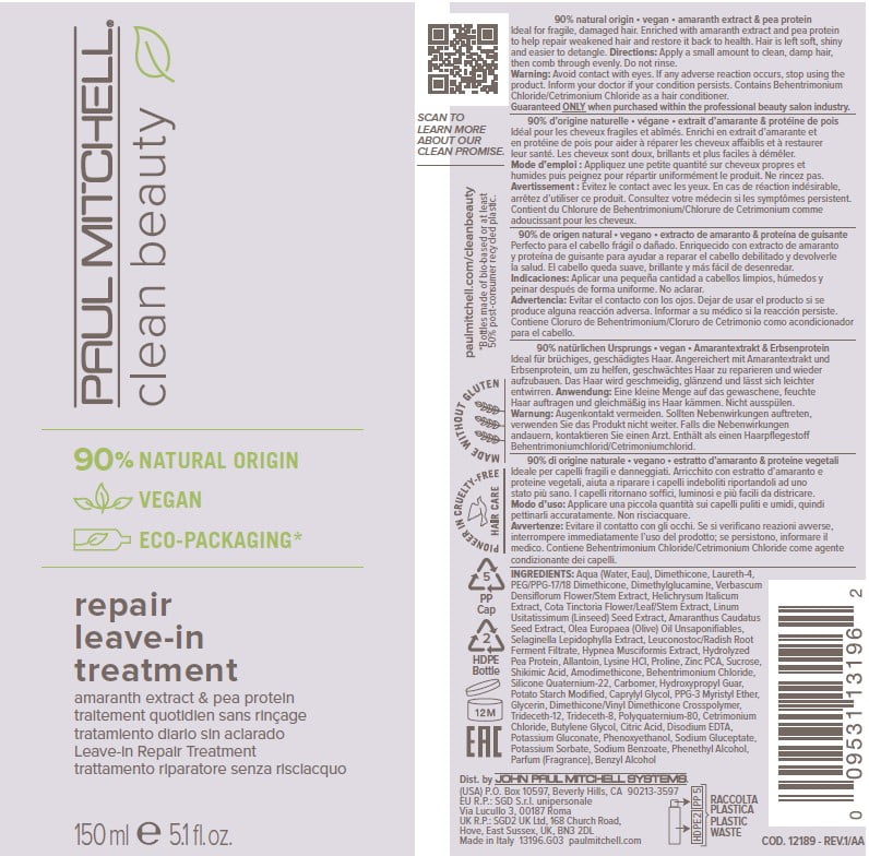 Paul Mitchell Clean Beauty Repair Leave-In Treatment, 5.1 oz.