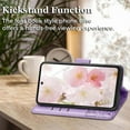 thumbnail image 4 of for Moto G 5G 2024 Case Wallet,Women Flip Cover with Butterfly Emboss PU Leather Stand Credit Card Holders Slots Wrist Strap Protective Phone Case for Motorola Moto G 5G 2024 (Lavender), 4 of 14