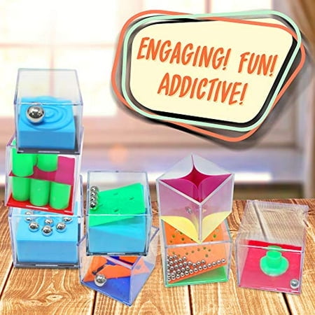 THE TWIDDLERS 28 Mini cube Brain Teaser Puzzle Box Party Favor Set (15 Inch) - goodie Bag Filler, Birthday Party Toys, Educational gift for Boys & girls