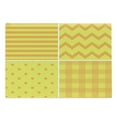 thumbnail image 1 of Yellow Cutting Board, Illustration Different Patterns in Flat Design Zigzag Dots Vertical Lines Retro, Decorative Tempered Glass Cutting and Serving Board, Large Size, Yellow Orange, by Ambesonne, 1 of 1