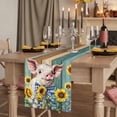 thumbnail image 2 of Table Runners 72 Inches Long Dress Scarves, Cute Pig Farmhouse Kitchen/Dining Table Runner, Coffee Tablerunners, Yellow Sunflowers Teal Brown Wooden Vintage Art 14x72 Inch, 2 of 9