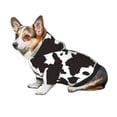 thumbnail image 7 of Fotbe Cow Skin 2 Print Small Dog Sweater Hoodies Pet Grey Hooded Soft Fleece Sweatshirts with Pocket Fall Winter Puppy Cat Sweaters Warm Clothes-Medium, 7 of 7