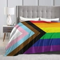 thumbnail image 4 of DouZhe Ultra-Soft Micro Fleece Lightweight Flannel Bed Blanket, Rainbow Lgbtq Pride Flag Print Cozy Warm Throw Blankets, 80"x60", 4 of 7