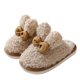 thumbnail image 2 of Zapatillas de algodón con lazo y orejas de conejo para mujer en casa en invierno, suela suave antideslizante gruesa, peludas, lindas y atractivas, zapatillas de mujer para parejas en casa, 2 of 5