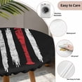 thumbnail image 4 of Baseball USA Flag Round Fitted Tablecloth with Elastic Edge Distressed Vintage Red White Baseball Bat U.S. Flag Black Table Cover Fit for 45"-54" Tables Tablecloths for Dinner Camping Picnic, 4 of 9