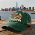 thumbnail image 2 of USA 250th Anniversary American Flag Hat 1776-2026 Independence Day Distressed Cap Adjustable Embroidered Cap Merchandise for Men Women,Green, 2 of 6