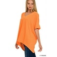 thumbnail image 2 of Zenana Women's V Neck Woven Airflow Dolman Short Sleeve Hi-Low Blouse Top, 2 of 3