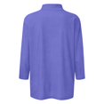 thumbnail image 4 of Mock Neck Tops for Women 3/4 Sleeve, Solid Color Loose Fit Pullover T-Shirt, Lightweight Casual Work Blouse for Everyday Wear, Spring Outfits 2026, Street Style and Office Purple M, 4 of 5