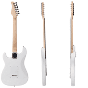 39 ST Electric Guitar for Music Lover, Rosewood Fingerboard, with Accessories Pack, Carry Bag and Shoulder Strap, Right Handed Guitar for Beginner and Intermediate Performer (White)