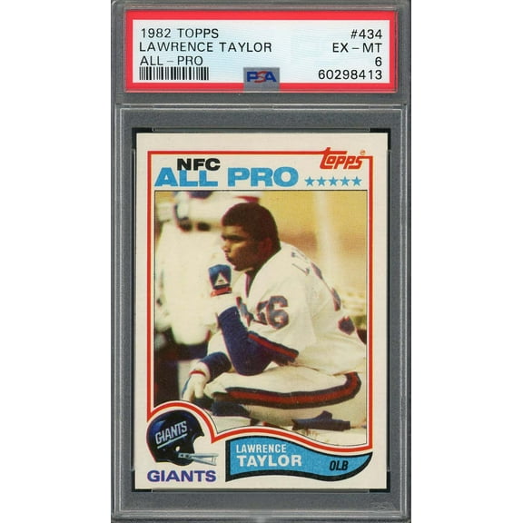Lawrence Taylor 1982 Topps All-Pro Football Rookie Card RC #434 Graded PSA 6