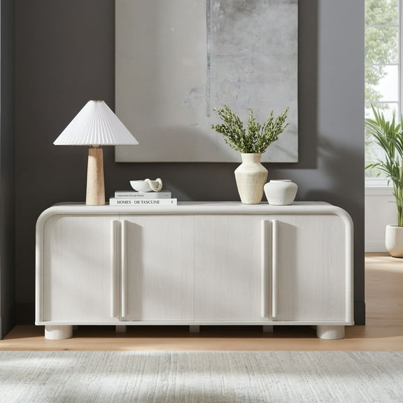 Modway Bellamy Curved 4-Door Sideboard Cabinet in Ash by Modway