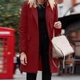 thumbnail image 3 of Charmgo Womens Trench Coat, Women's Autumn/Winter Jacket Casual Fashion Long Sleeve Coat Mid Long Coat Single Breasted Winter Jacket Women, Red Trench Coat Women XXXXXL, 3 of 5