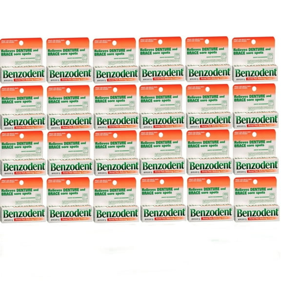 24 Pack Benzodent Denture Ointment - 0.25 Oz Each