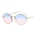 thumbnail image 2 of Gafas de sol sin marco de metal modernas de pasarela, gafas de sol personalizadas para hombres y mujeres, montura pequeña irregular 6604, 2 of 5