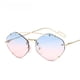 thumbnail image 5 of Gafas de sol sin marco de metal modernas de pasarela, gafas de sol personalizadas para hombres y mujeres, montura pequeña irregular 6604, 5 of 5