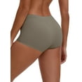 thumbnail image 2 of Unique Bargains Women's High Waist Seamless Ice Silk Breathable Boyshorts M Brown, 2 of 6