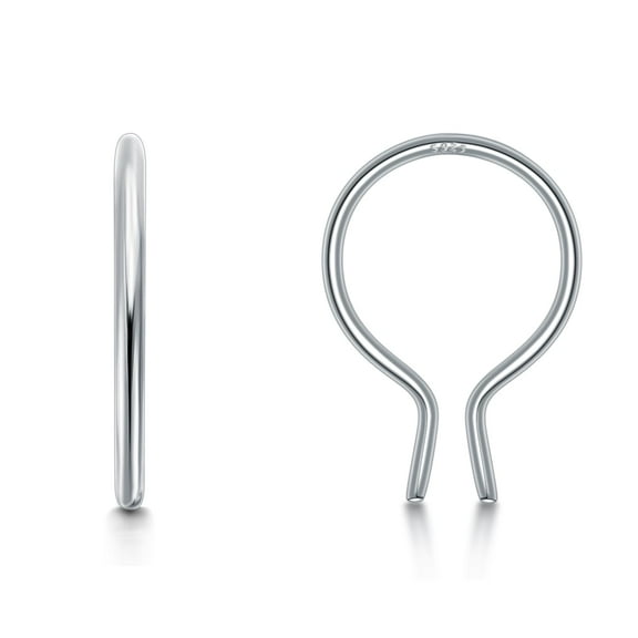 Small Hoop Earrings for Women 925 Sterling Silver Huggie Hoop Earrings Open Adjustable Circle Hoop Earrings 10mm